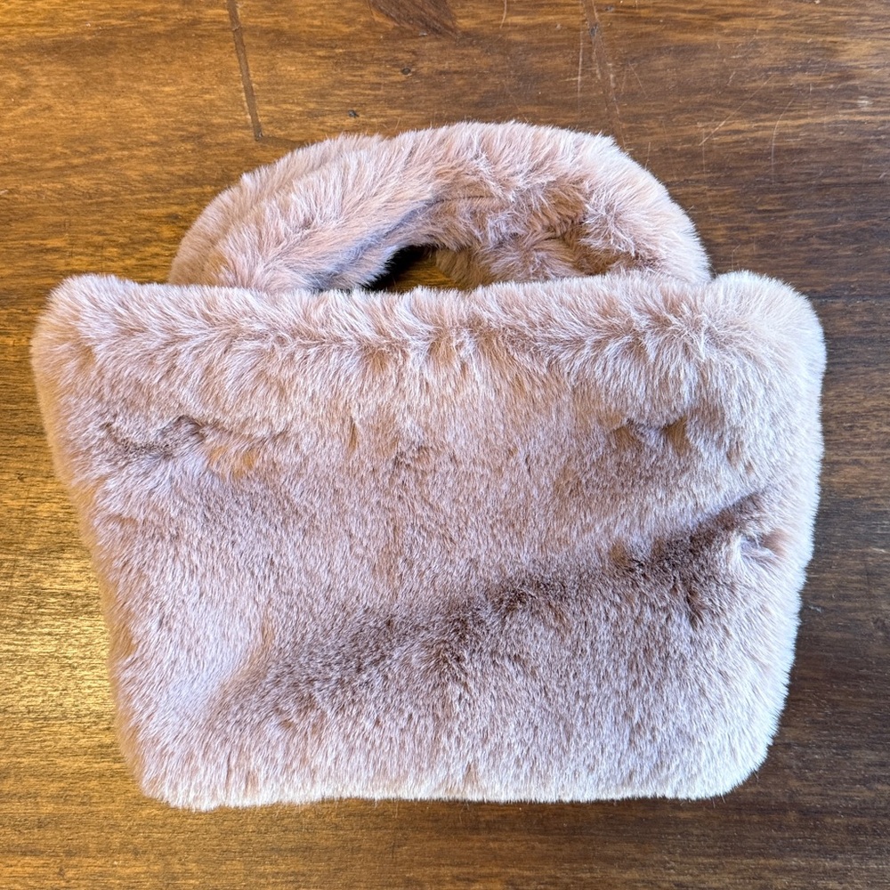 Expressions NYC Faux Fur Bag in Blush